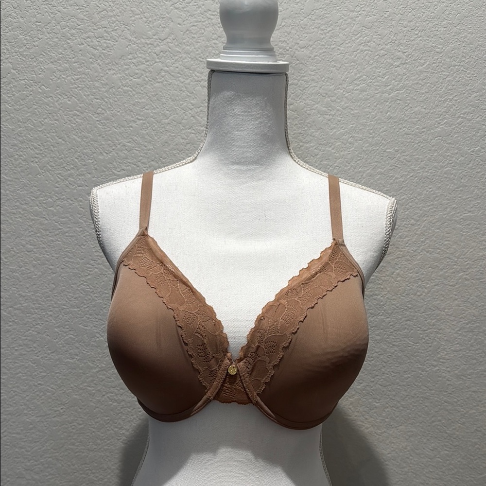 New Natori Brown Padded Lace Trimmed T-Shirt Bra. Size 36DDD